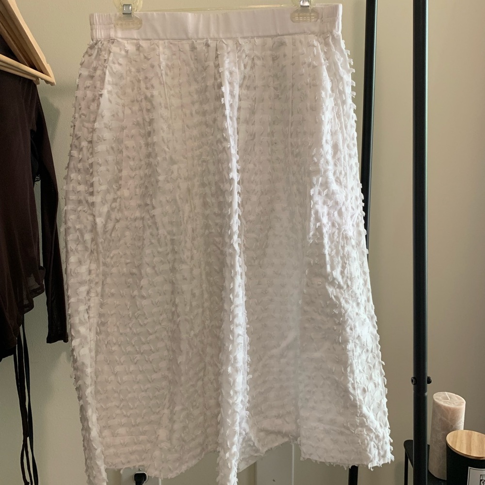 J Crew White Midi Skirt